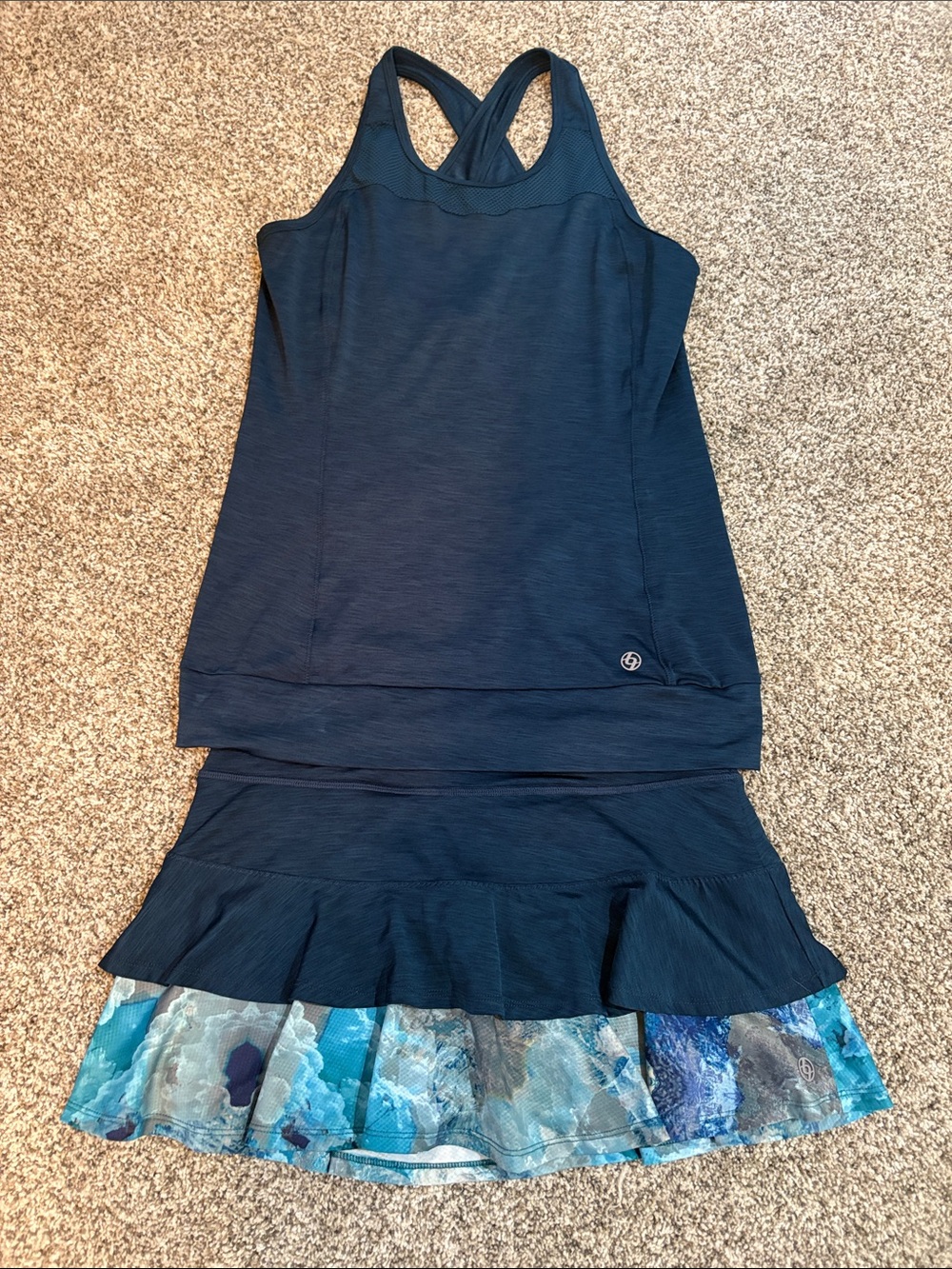 Lija Women’s S/M 2 Piece Tennis/Pickleball outfit. Skort with tank.